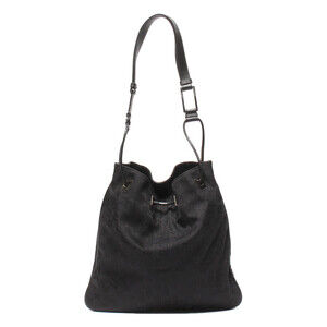 Gucci GG monogram canvas drawstring shoulder bag Black